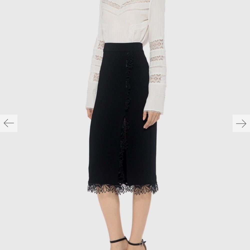 A.L.C. Holland Lace Trim Pencil Skirt - Size 8 - Picture 3 of 6